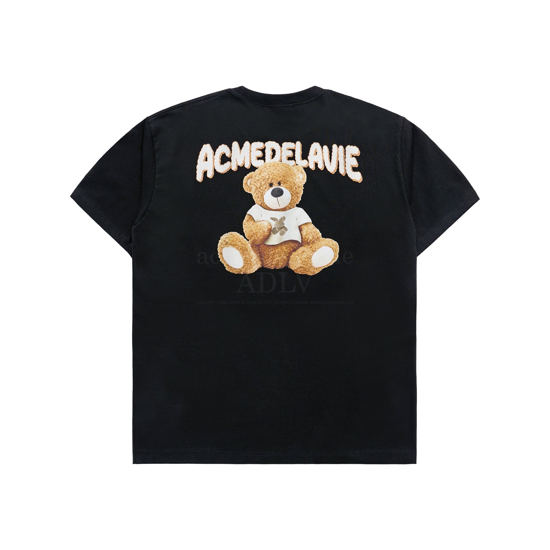 ADLV RABBIT T-SHIRT BEAR SHORT SLEEVE T-SHIRT BLACK