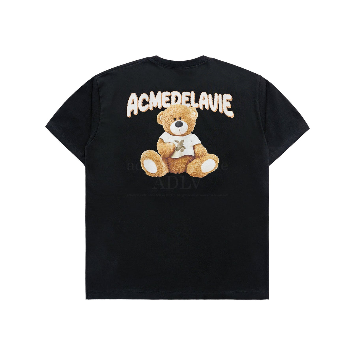 ADLV RABBIT T-SHIRT BEAR SHORT SLEEVE T-SHIRT BLACK