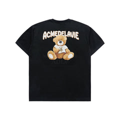 ADLV RABBIT T-SHIRT BEAR SHORT SLEEVE T-SHIRT BLACK