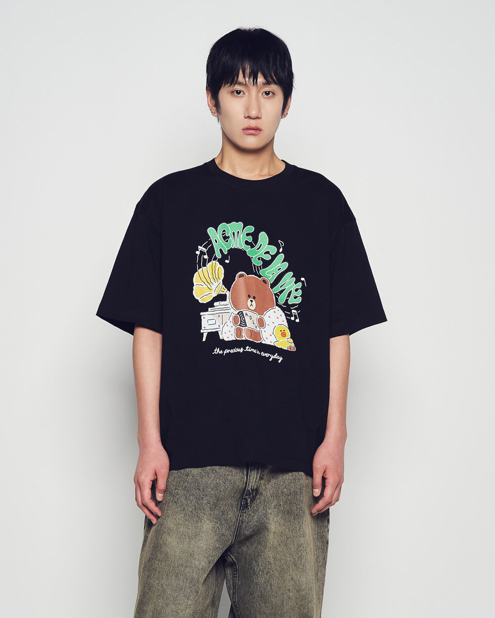 ADLV DAILY LINE FRIENDS SHORT SLEEVE T-SHIRT BLACK