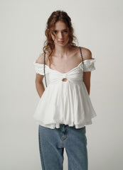 White Magnolia Off-Shoulder Top