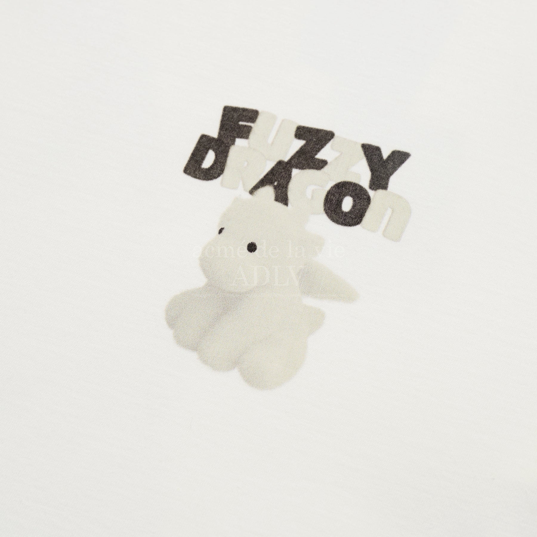 ADLV FUZZY FONT DRAGON SHORT SLEEVE T-SHIRT CREAM