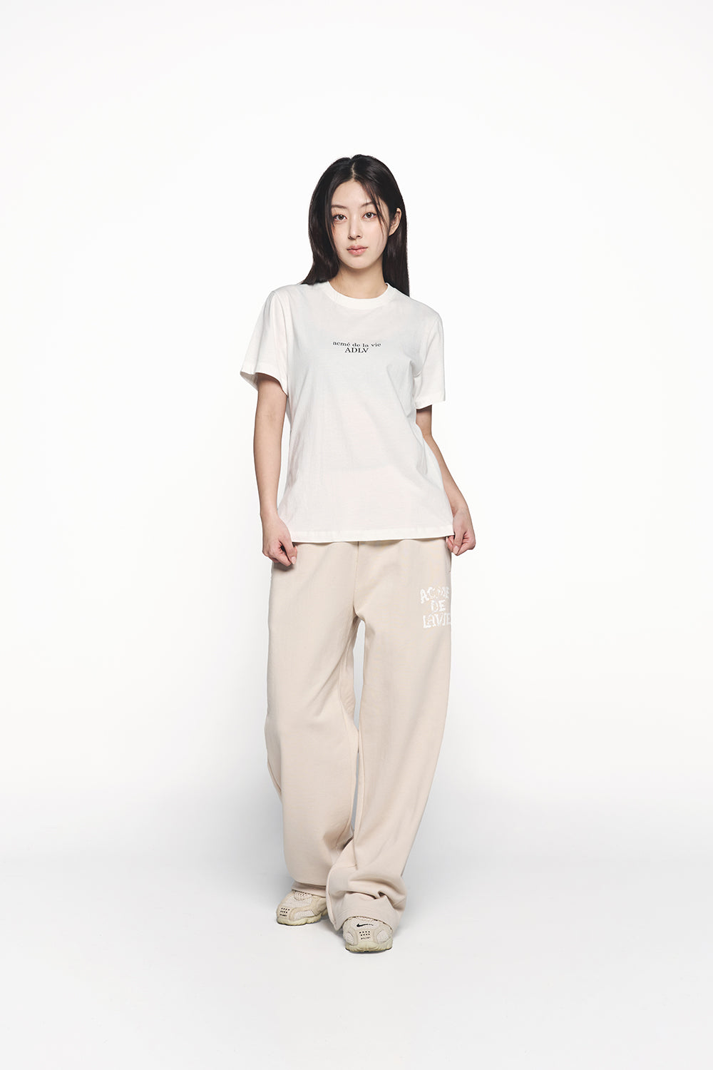 ADLV BASIC LOGO WOMAN SHORT SLEEVE T-SHIRT CREAM