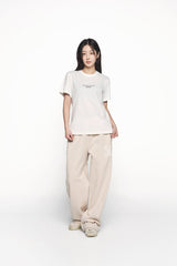 ADLV BASIC LOGO WOMAN SHORT SLEEVE T-SHIRT CREAM