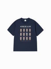 ADLV PLASTIC AC BEAR SHORT SLEEVE T-SHIRT NAVY