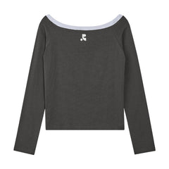 OFF-SHOULDER TOP - CHARCOAL
