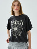 MARDI TSHIRT LEOPARD FLOWERMARDI CRACKED_CHARCOAL IVORY
