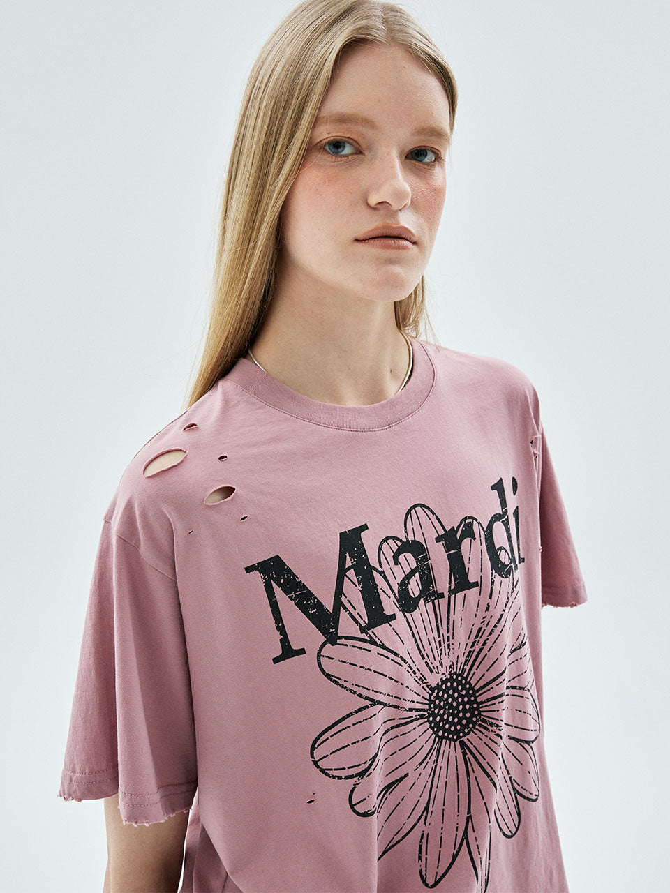MARDI TSHIRT FLOWERMARDI CRACKED DESTROYED_VINTAGEPINK