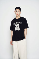 ADLV DRAWING BEAR SHORT SLEEVE T-SHIRT BLACK