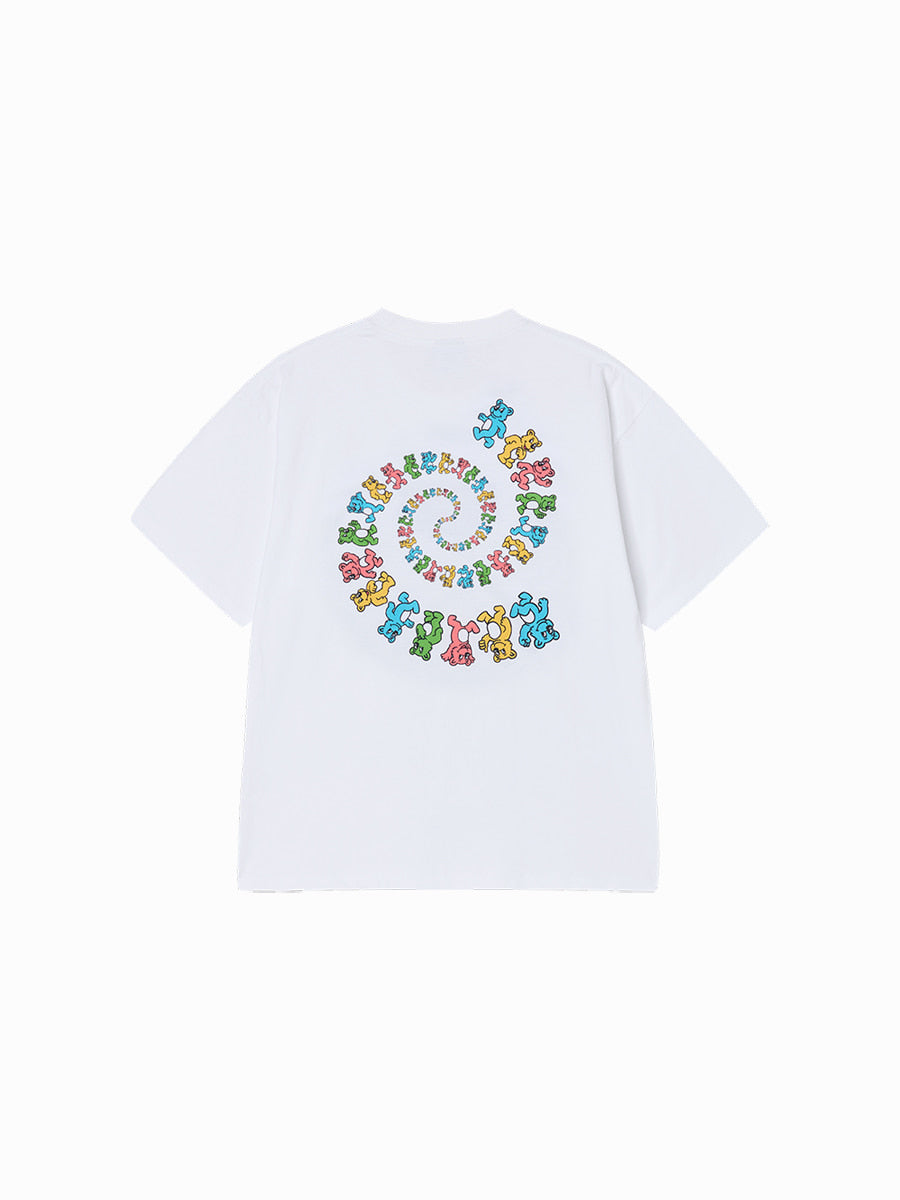ADLV SWIRLING AC BEAR SHORT SLEEVE T-SHIRT WHITE