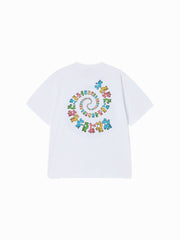 ADLV SWIRLING AC BEAR SHORT SLEEVE T-SHIRT WHITE