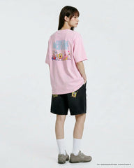 ADLV BUBBLE FONT SPONGEBOB SHORT SLEEVE T-SHIRT LIGHT PINK