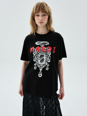 MARDI TSHIRT BIJOU BRUSH LOGO MARDI_BLACK RED