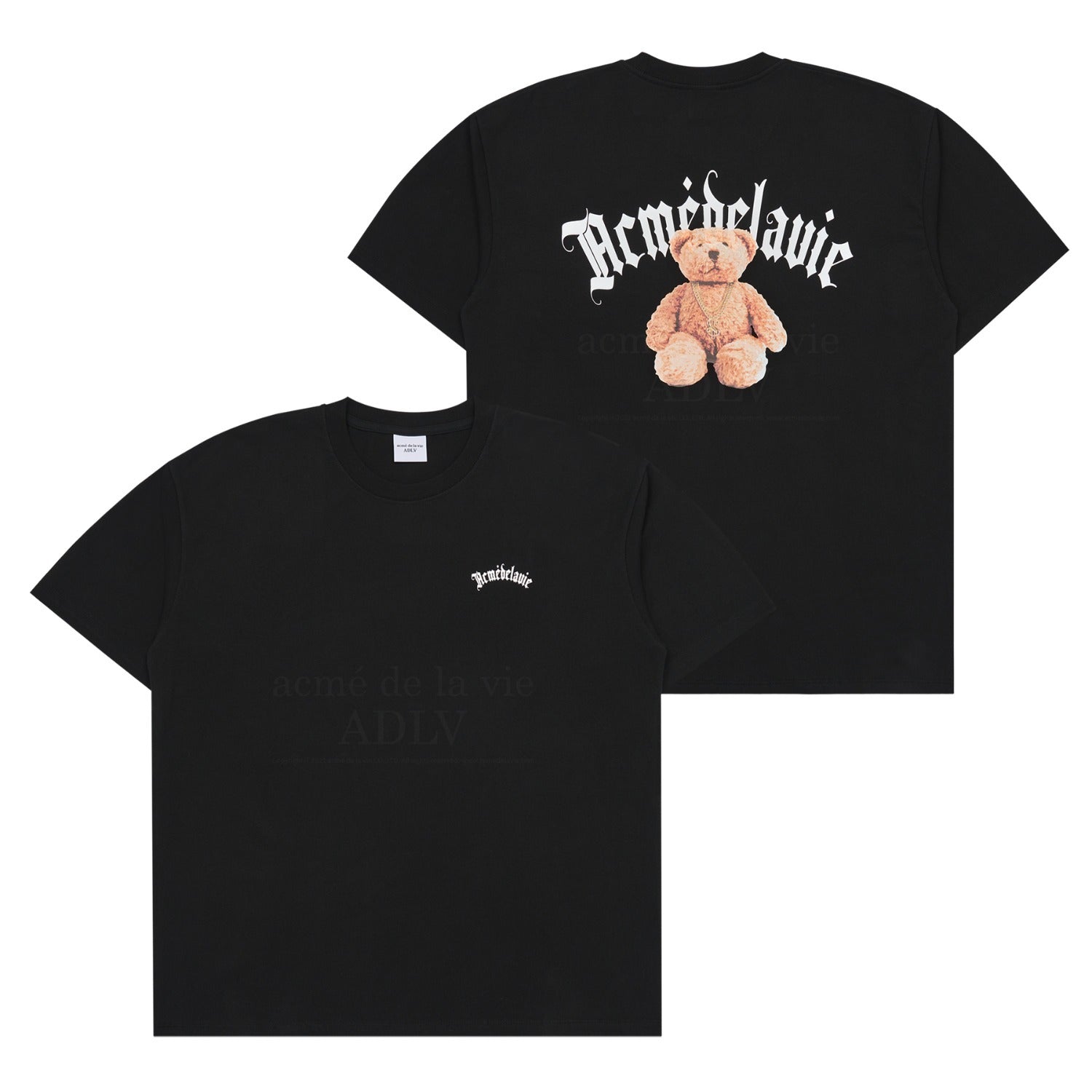 【IN STOCK】ADLV GOLD CHAIN BEAR DOLL SHORT SLEEVE T-SHIRT BLACK