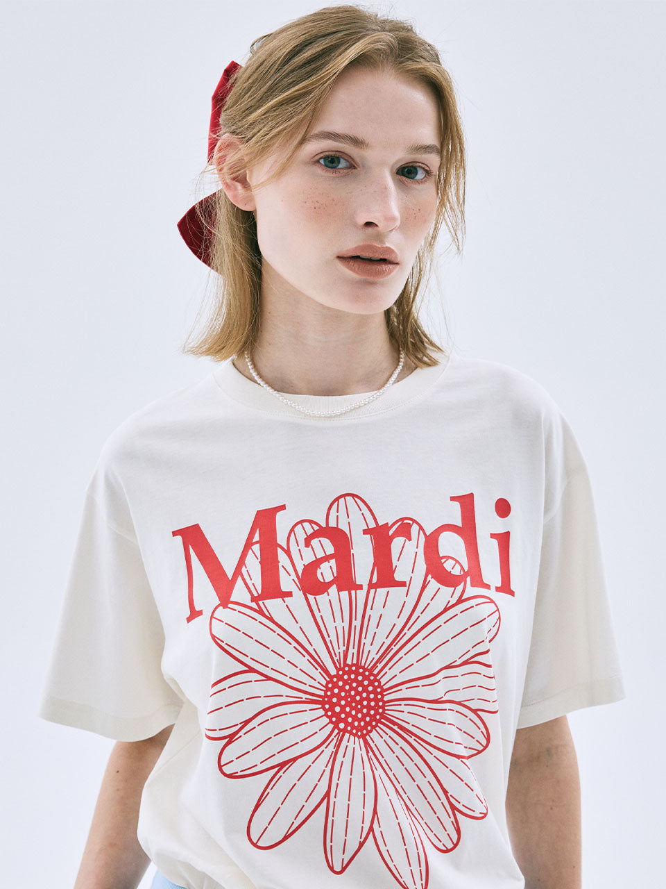 MARDI TSHIRT FLOWERMARDI_CREAM RED