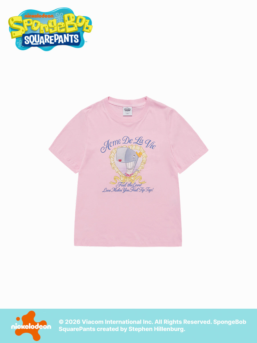 ADLV WOMAN HEART PEARL SHORT SLEEVE T-SHIRT LIGHT PINK