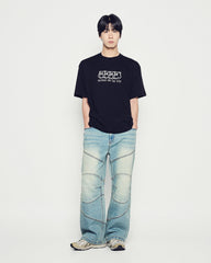 ADLV MULTI AC BEAR FACE LOGO SHORT SLEEVE T-SHIRT BLACK