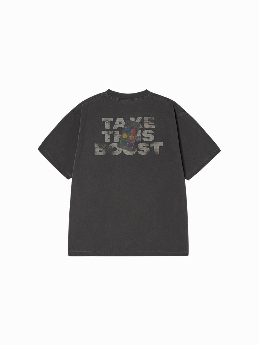 ADLV TAKE YOUR BOOST PIGMENT SHORT SLEEVE T-SHIRT CHARCOAL