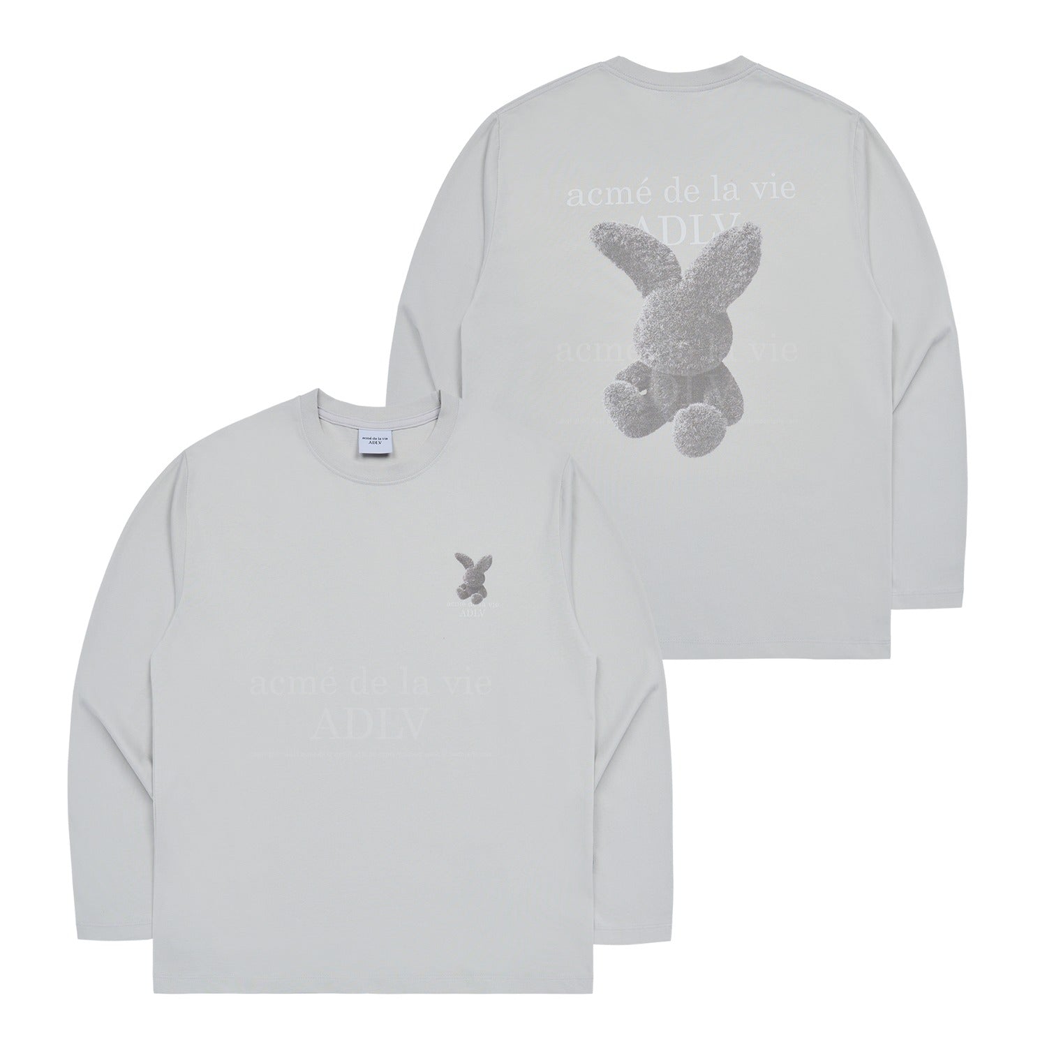 【IN STOCK】ADLV FUZZY RABBIT LONG SLEEVE T-SHIRT GREY