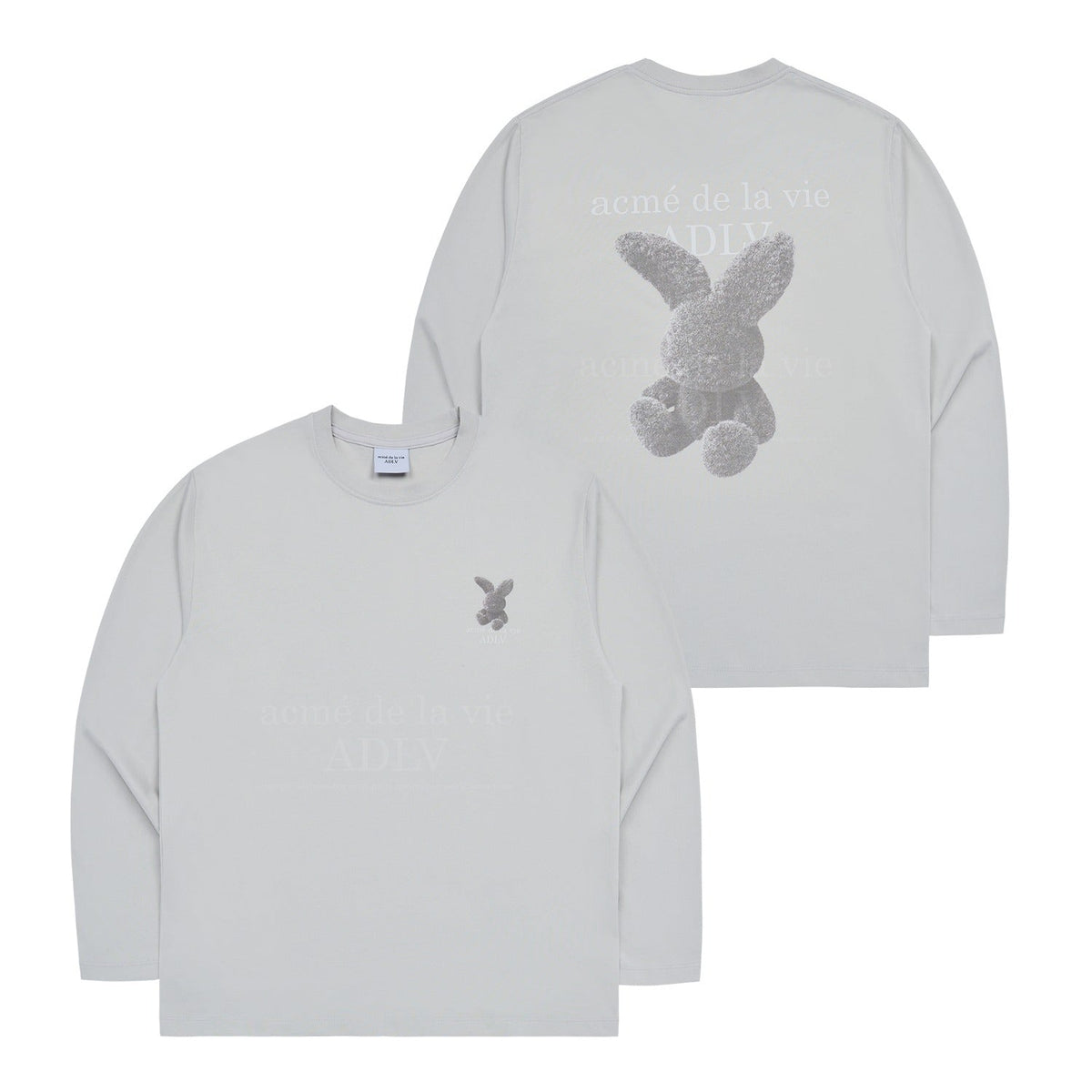 【IN STOCK】ADLV FUZZY RABBIT LONG SLEEVE T-SHIRT GREY