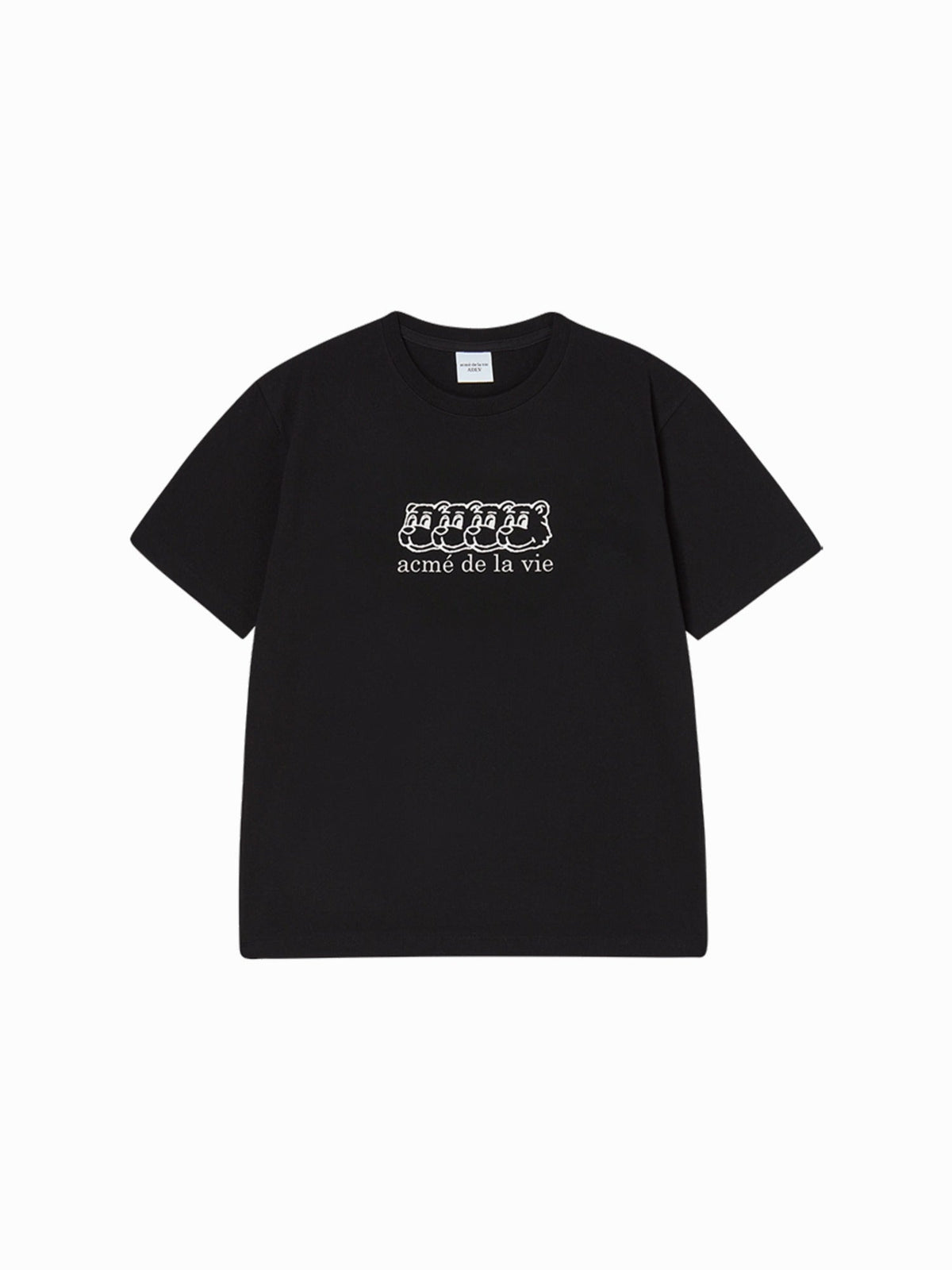 ADLV MULTI AC BEAR FACE LOGO SHORT SLEEVE T-SHIRT BLACK